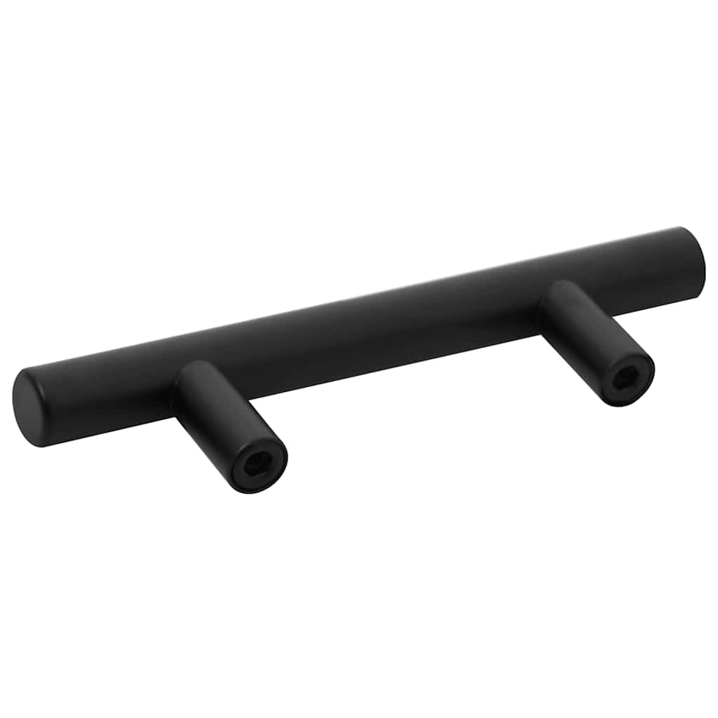 vidaXL Λαβές Ντουλαπιών 10 τεμ. Μαύρες 64 χιλ. από Ανοξείδωτο Ατσάλι