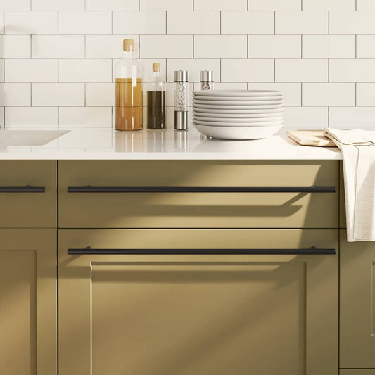 vidaXL Λαβές Ντουλαπιών 5 τεμ. Μαύρες 480 χιλ. από Ανοξείδωτο Ατσάλι