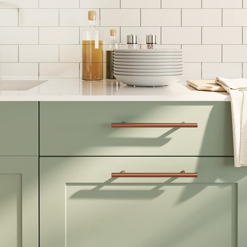 vidaXL Λαβές Ντουλαπιών 10 τεμ. Μπρονζέ 160 χιλ. από Ανοξείδωτο Ατσάλι