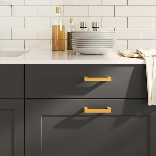 vidaXL Λαβές Ντουλαπιών 10 τεμ. Χρυσές 96 χιλ. από Ανοξείδωτο Ατσάλι