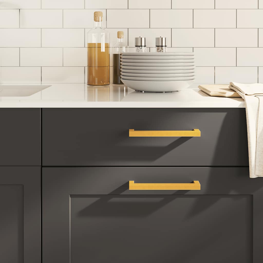 vidaXL Λαβές Ντουλαπιών 10 τεμ. Χρυσές 160 χιλ. από Ανοξείδωτο Ατσάλι