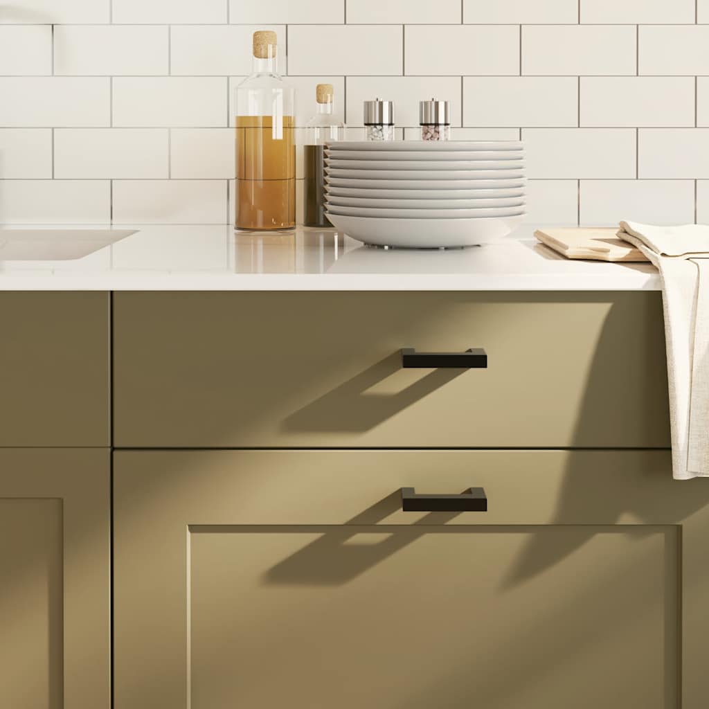 vidaXL Λαβές Ντουλαπιών 10 τεμ. Μαύρες 64 χιλ. από Ανοξείδωτο Ατσάλι