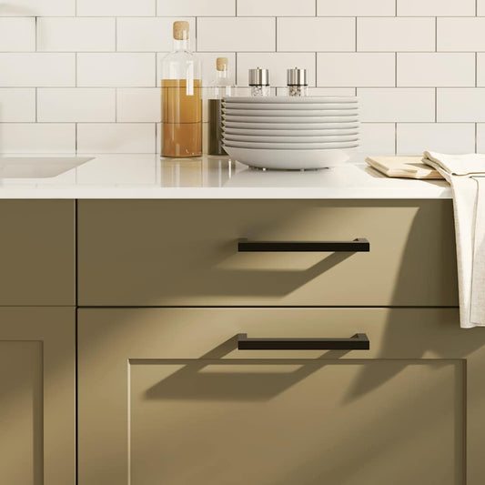 vidaXL Λαβές Ντουλαπιών 10 τεμ. Μαύρες 128 χιλ. από Ανοξείδωτο Ατσάλι