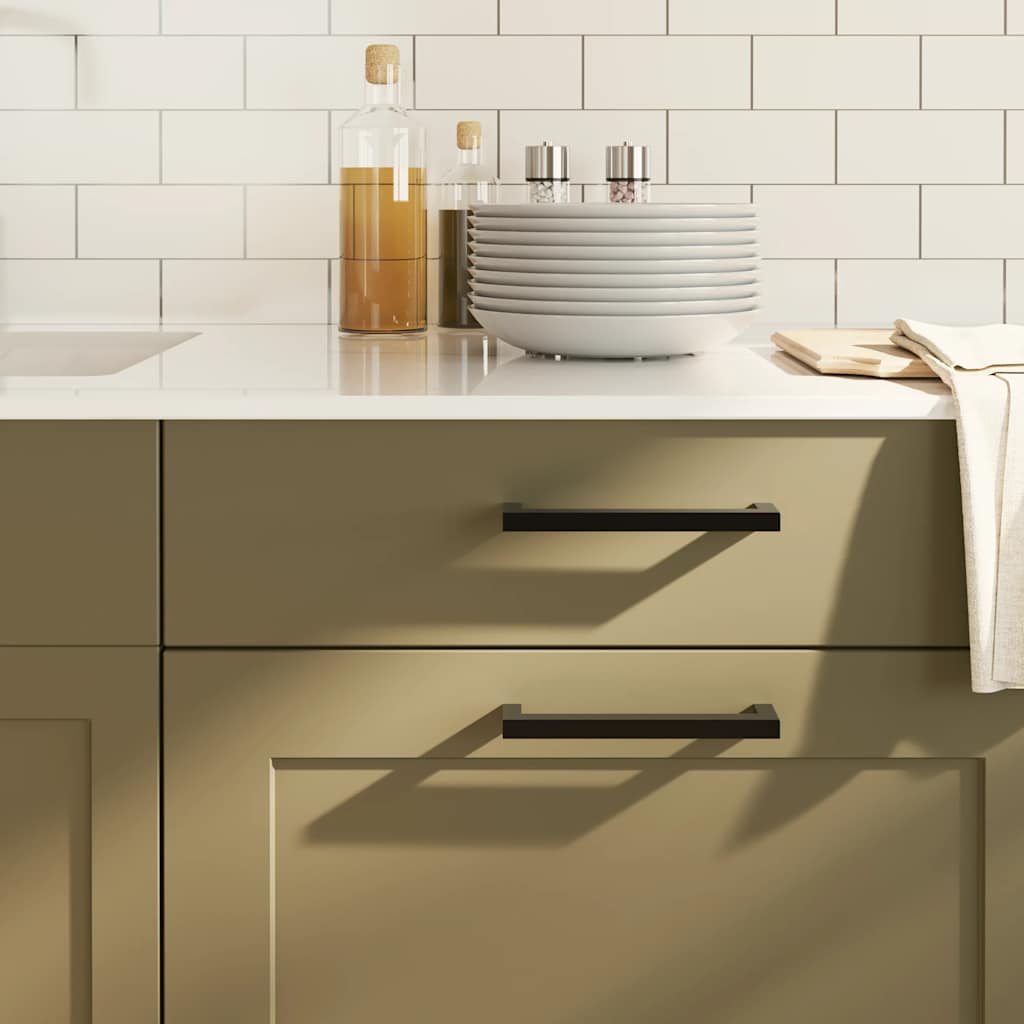 vidaXL Λαβές Ντουλαπιών 10 τεμ. Μαύρες 160 χιλ. από Ανοξείδωτο Ατσάλι