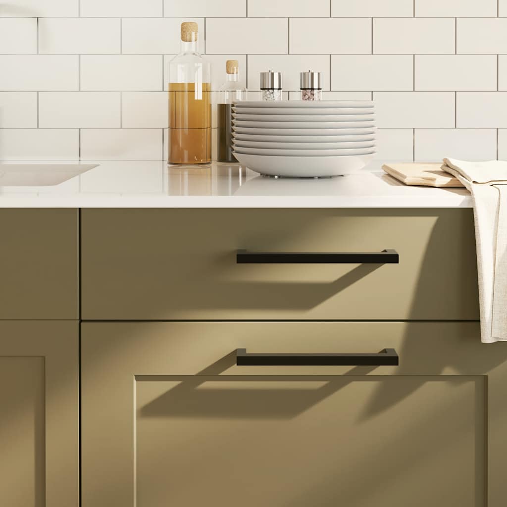 vidaXL Λαβές Ντουλαπιών 5 τεμ. Μαύρες 192 χιλ. από Ανοξείδωτο Ατσάλι