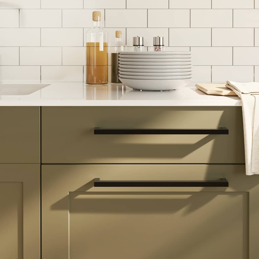 vidaXL Λαβές Ντουλαπιών 5 τεμ. Μαύρες 320 χιλ. από Ανοξείδωτο Ατσάλι