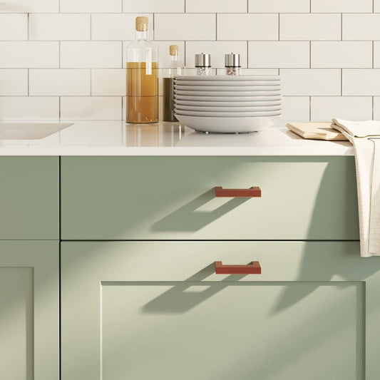 vidaXL Λαβές Ντουλαπιών 10 τεμ. Μπρονζέ 64 χιλ. από Ανοξείδωτο Ατσάλι