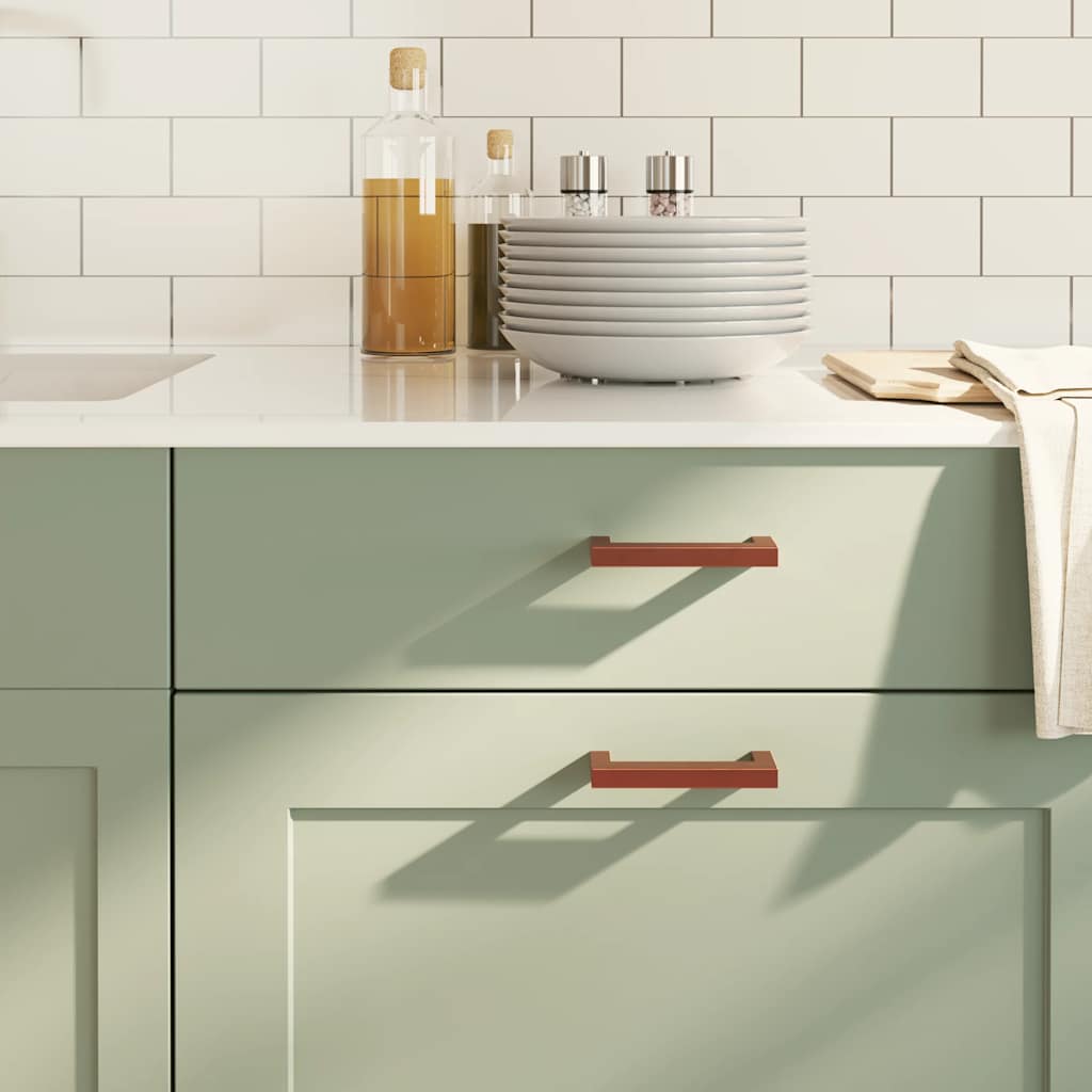 vidaXL Λαβές Ντουλαπιών 10 τεμ. Μπρονζέ 96 χιλ. από Ανοξείδωτο Ατσάλι