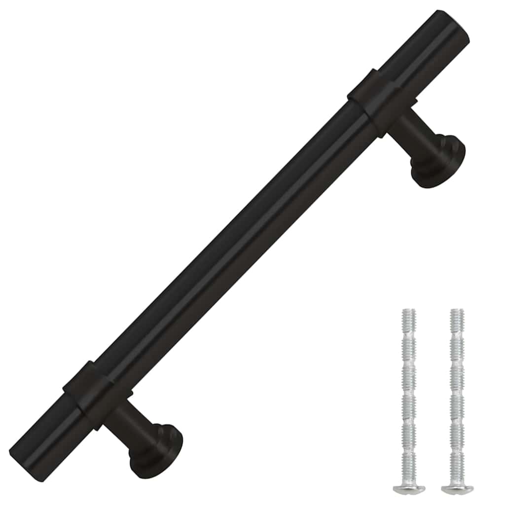 vidaXL Λαβές Ντουλαπιών 10 τεμ. Μαύρες 96 χιλ. από Ανοξείδωτο Ατσάλι