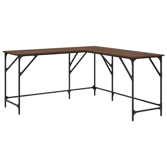 vidaXL Γραφείο Καφέ Δρυς 149x149x75 εκ. από Επεξεργασμένο Ξύλο