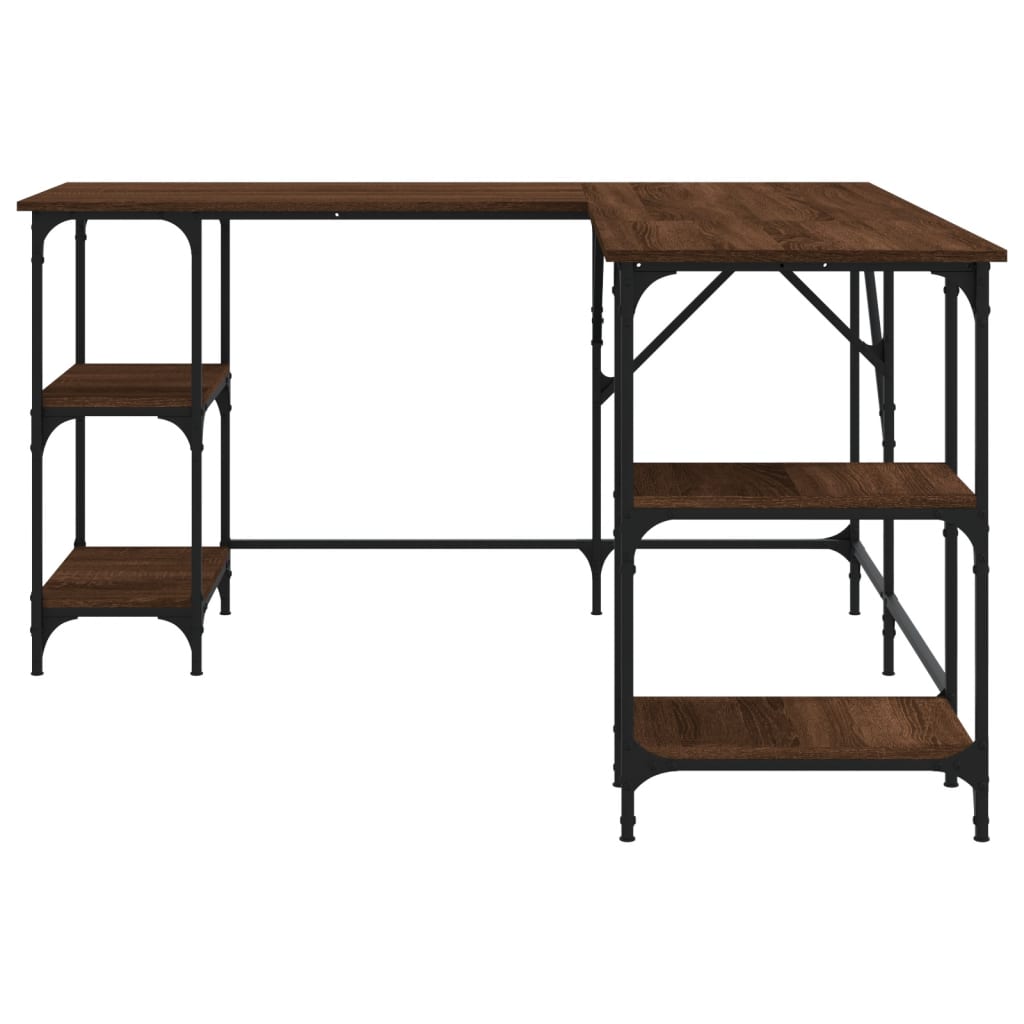 vidaXL Γραφείο Καφέ Δρυς 139x139x75 εκ. από Επεξεργασμένο Ξύλο