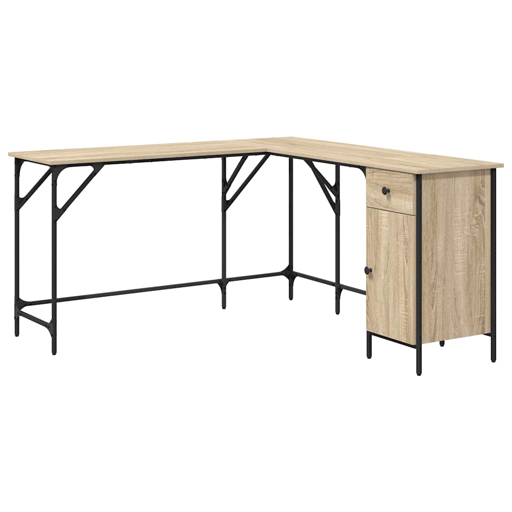 vidaXL Γραφείο Sonoma Δρυς 141 x 141 x 75 εκ. από Επεξεργασμένο Ξύλο