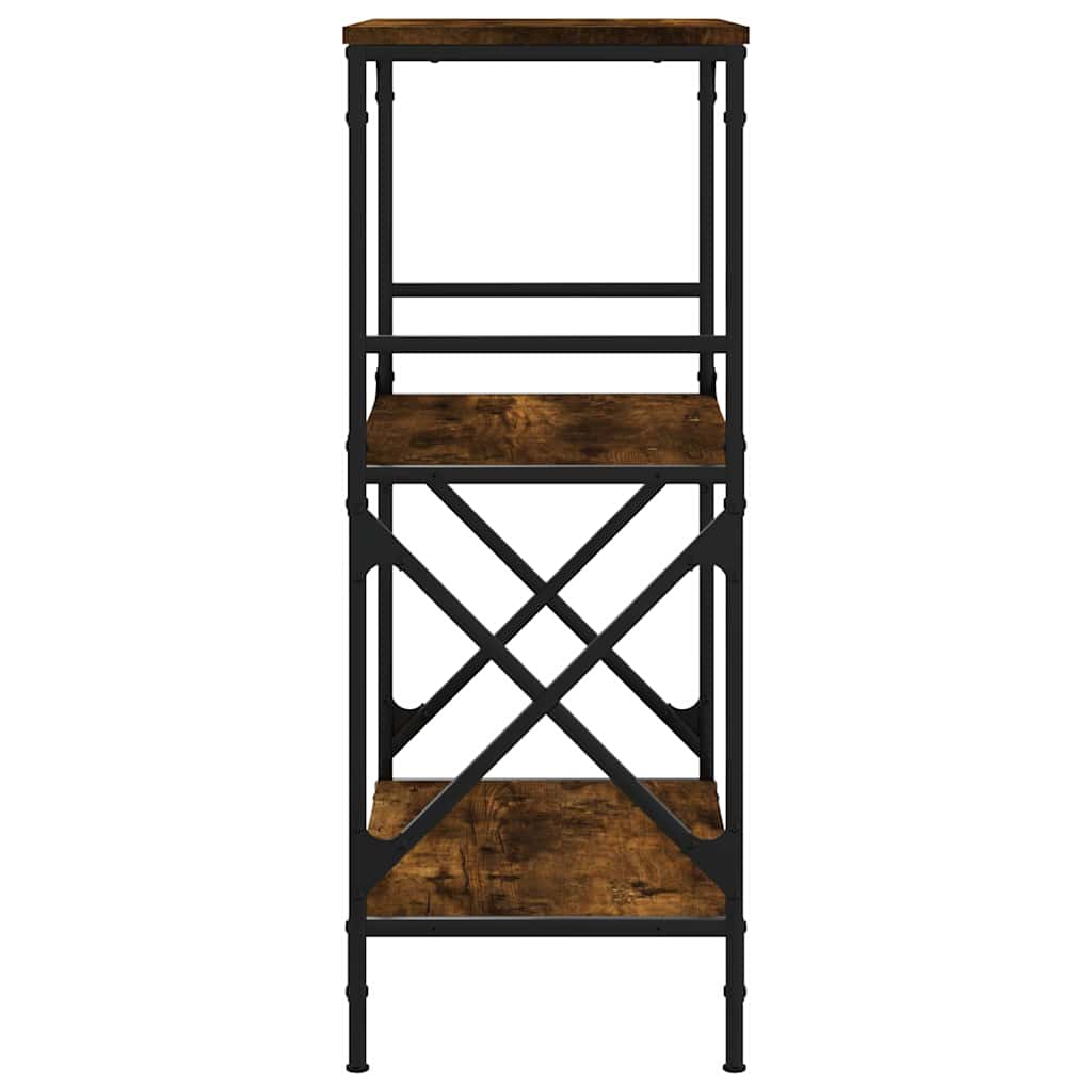 vidaXL Βιβλιοθήκη 3 Επιπέδων Καπνιστή Δρυς 59x35x90,5 εκ Επεξεργ. Ξύλο