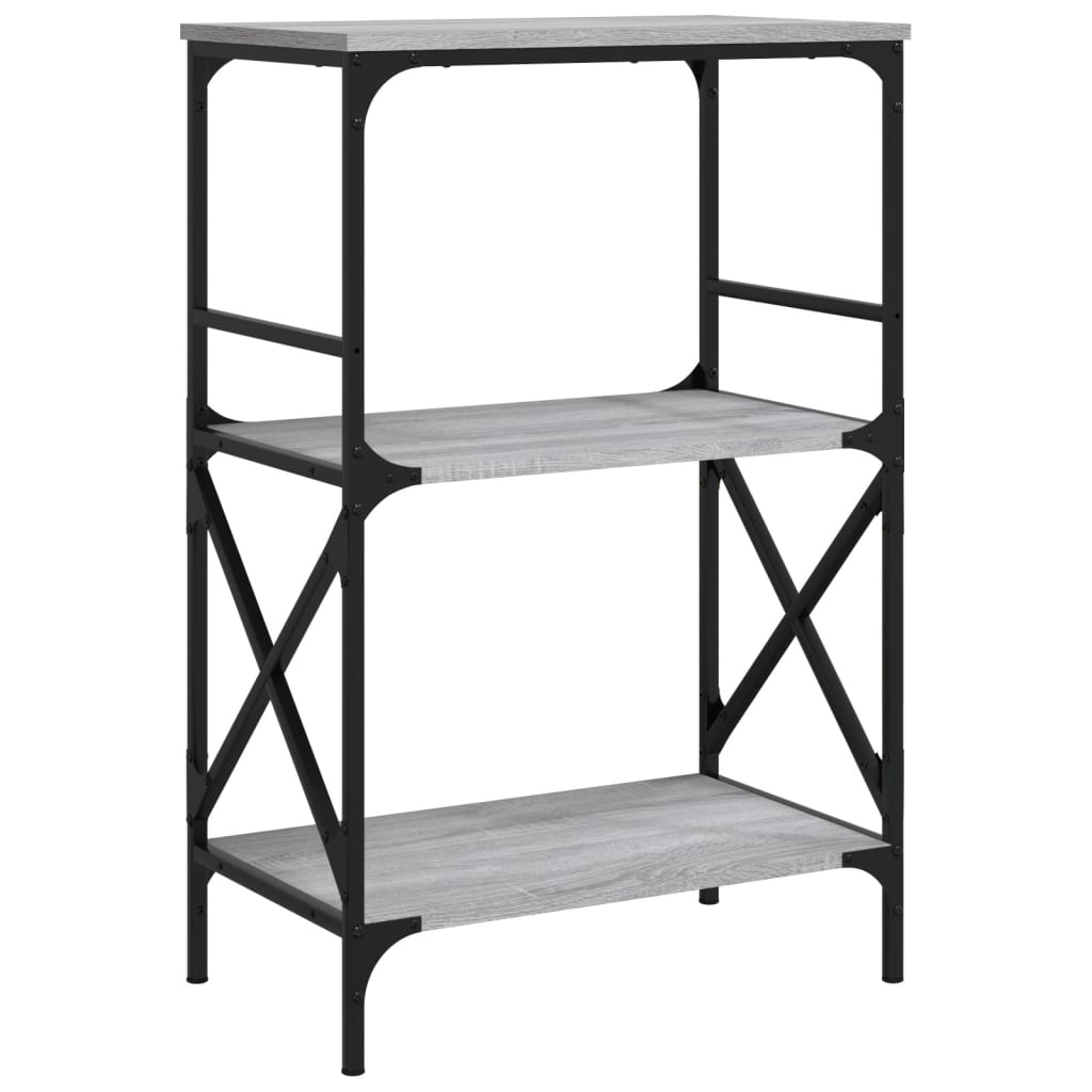vidaXL Βιβλιοθήκη 3 Επιπέδων Γκρι Sonoma 59x35x90,5 εκ. Επεξεργ. Ξύλο
