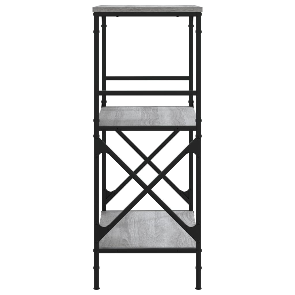 vidaXL Βιβλιοθήκη 3 Επιπέδων Γκρι Sonoma 59x35x90,5 εκ. Επεξεργ. Ξύλο