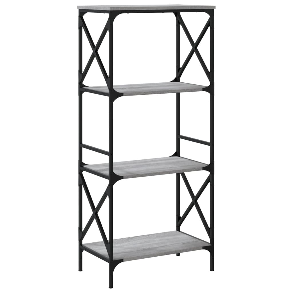 vidaXL Βιβλιοθήκη 4 Επιπέδων Γκρι Sonoma 59x35x132 εκ. Επεξεργ. Ξύλο