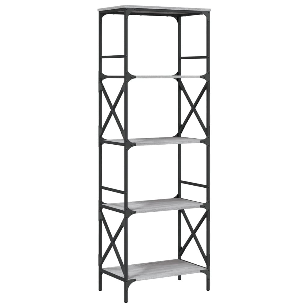 vidaXL Βιβλιοθήκη 5 Επιπέδων Γκρι Sonoma 59 x 35 x 171 εκ. Επεξ. Ξύλο