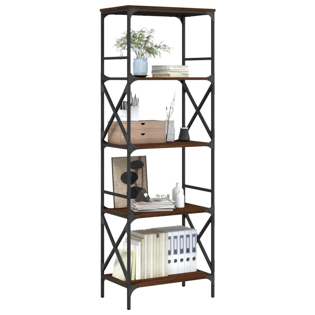 vidaXL Βιβλιοθήκη 5 Επιπέδων Καφέ Δρυς 59 x 35 x 171 εκ. Επεξεργ. Ξύλο