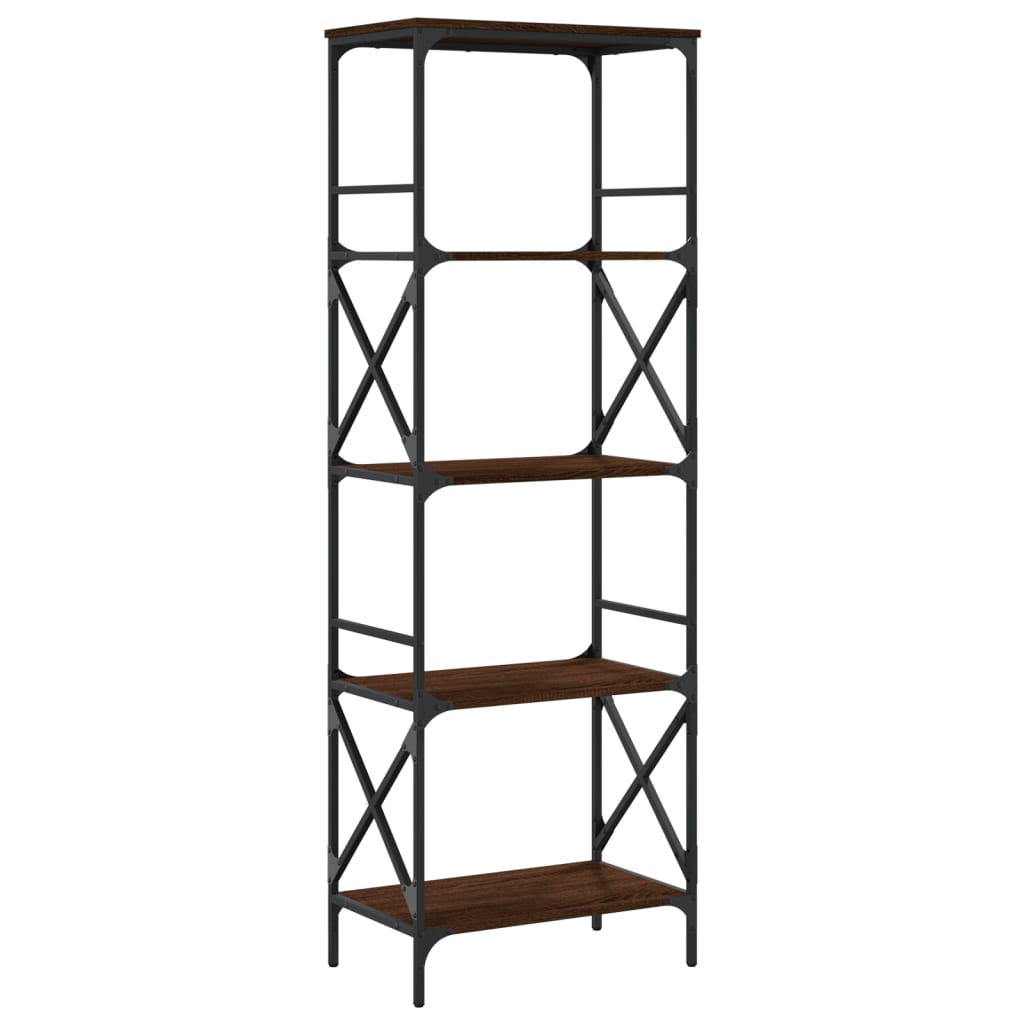 vidaXL Βιβλιοθήκη 5 Επιπέδων Καφέ Δρυς 59 x 35 x 171 εκ. Επεξεργ. Ξύλο