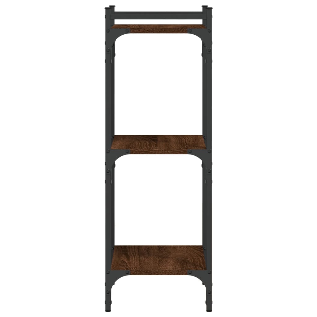 vidaXL Βιβλιοθήκη 3 Επιπέδων Καφέ Δρυς 40 x 30 x 86 εκ. Επεξεργ. Ξύλο