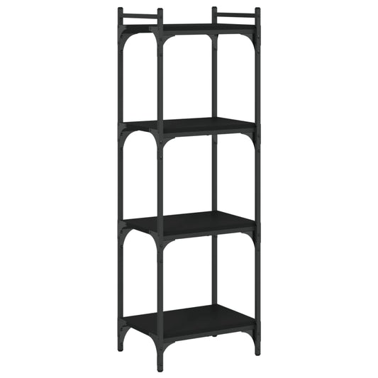 vidaXL Βιβλιοθήκη 4 Επιπέδων Μαύρη 40 x 30 x 120 εκ. από Επεξεργ. Ξύλο