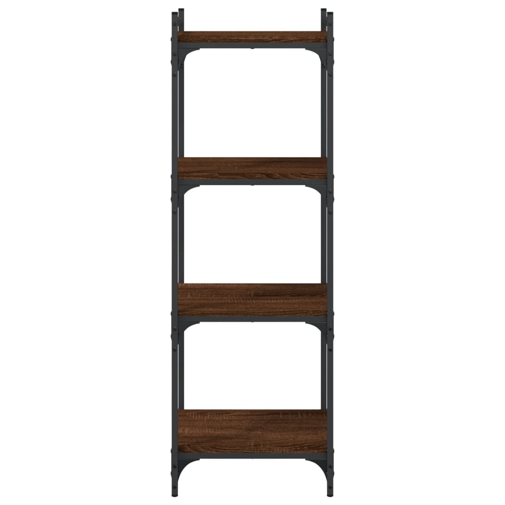 vidaXL Βιβλιοθήκη 4 Επιπέδων Καφέ Δρυς 40 x 30 x 120 εκ. Επεξεργ. Ξύλο