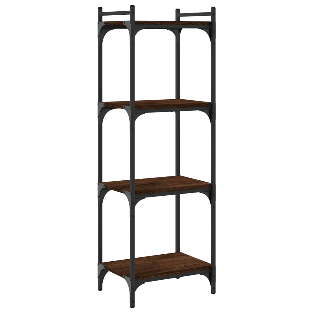 vidaXL Βιβλιοθήκη 4 Επιπέδων Καφέ Δρυς 40 x 30 x 120 εκ. Επεξεργ. Ξύλο