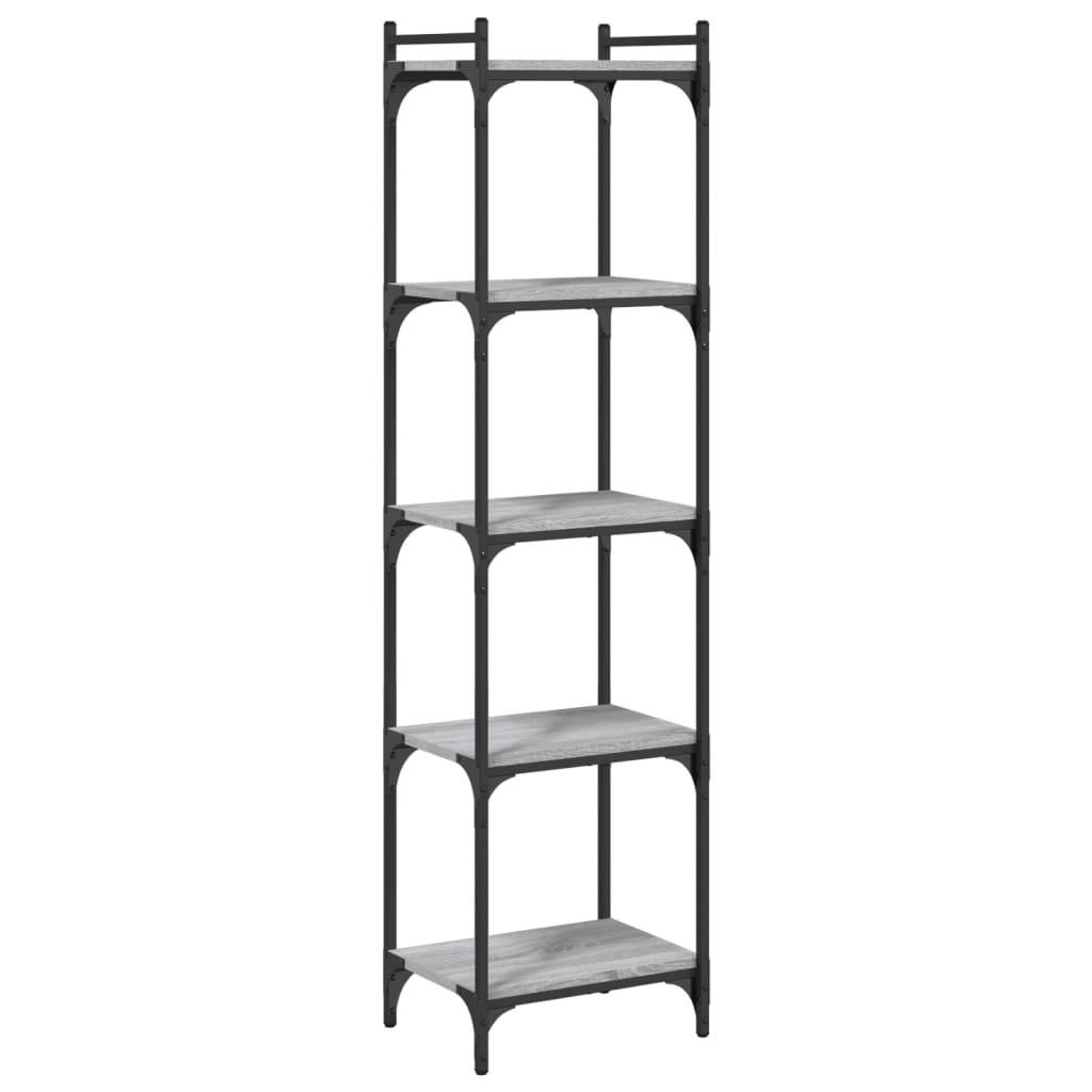 vidaXL Βιβλιοθήκη 5 Επιπέδων Γκρι Sonoma 40x30x154 εκ. Επεξεργ. Ξύλο