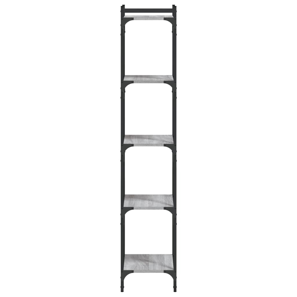 vidaXL Βιβλιοθήκη 5 Επιπέδων Γκρι Sonoma 40x30x154 εκ. Επεξεργ. Ξύλο