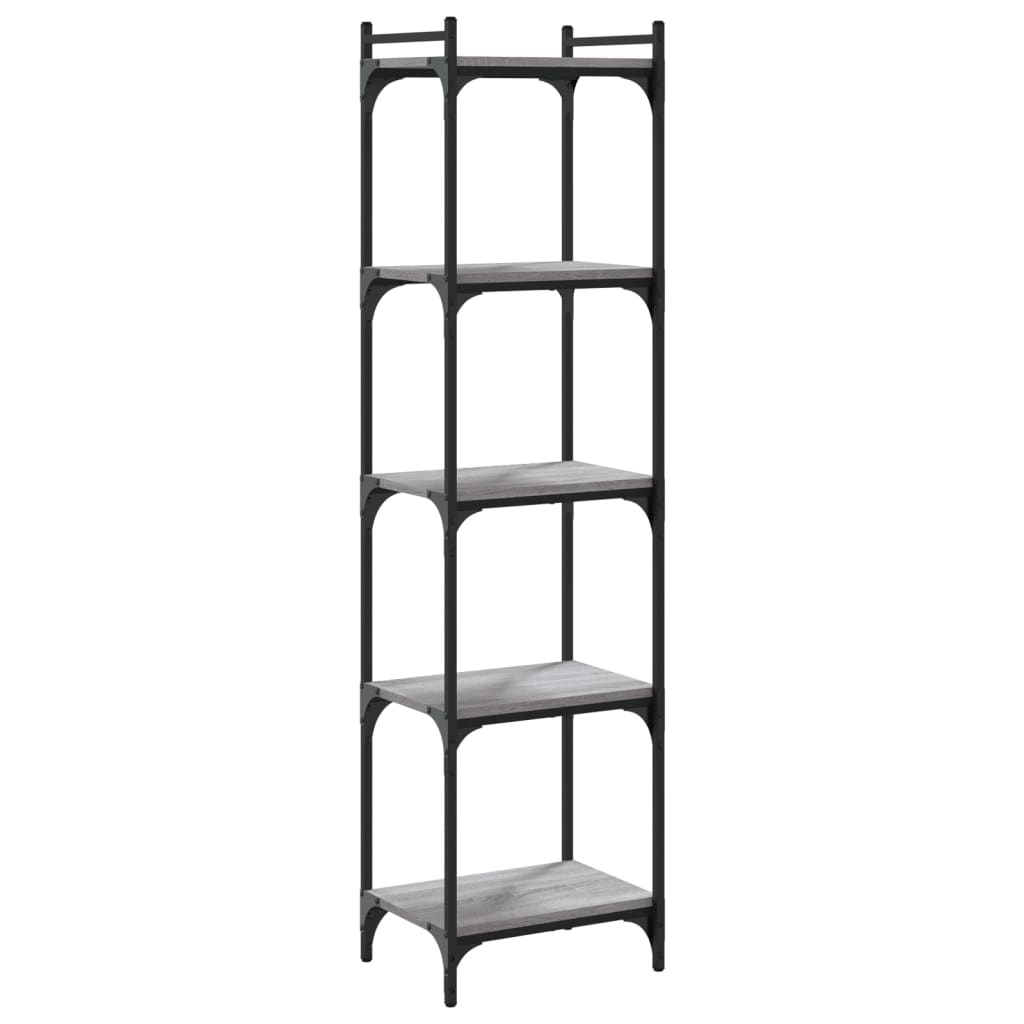 vidaXL Βιβλιοθήκη 5 Επιπέδων Γκρι Sonoma 40x30x154 εκ. Επεξεργ. Ξύλο