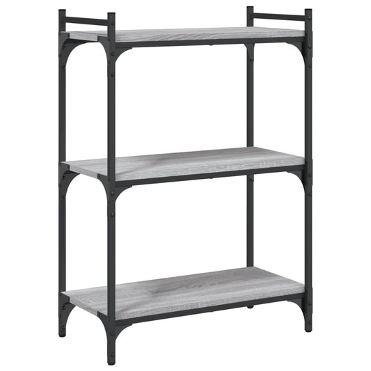 vidaXL Βιβλιοθήκη 3 Επιπέδων Γκρι Sonoma 60x30x86 εκ. Επεξεργ. Ξύλο