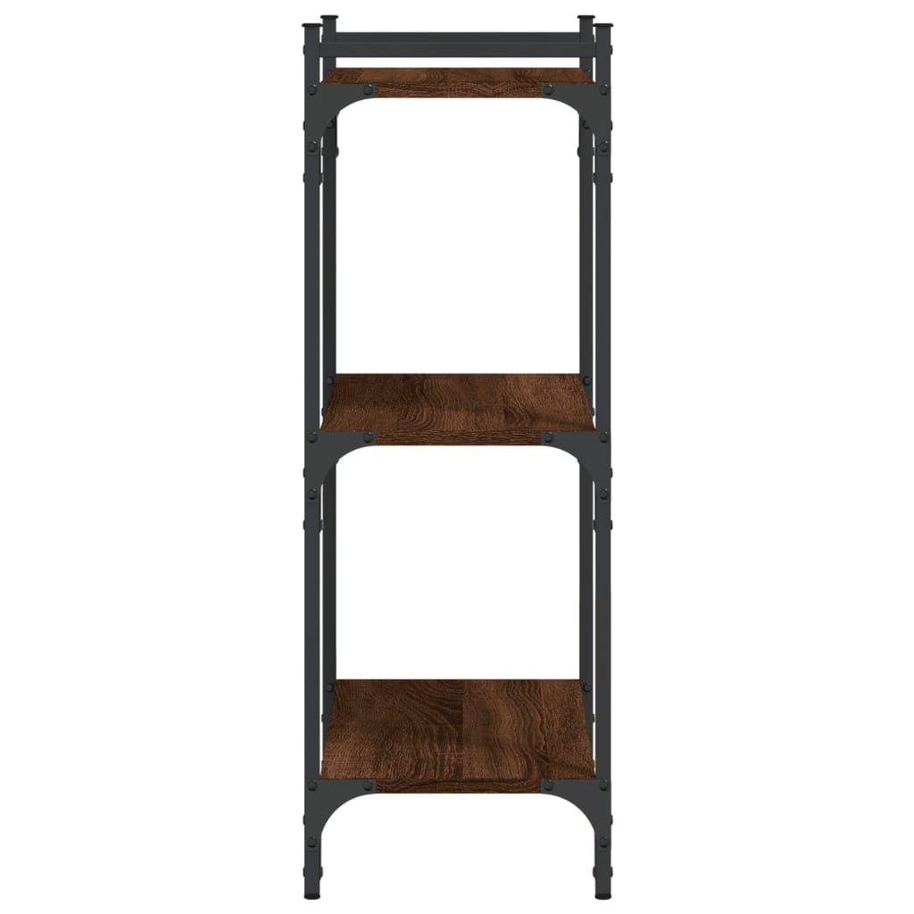 vidaXL Βιβλιοθήκη 3 Επιπέδων Καφέ Δρυς 60 x 30 x 86 εκ. Επεξεργ. Ξύλο