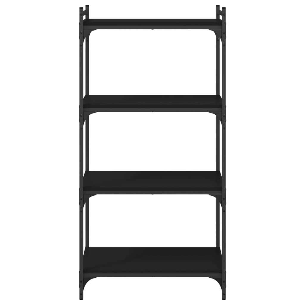 vidaXL Βιβλιοθήκη 4 Επιπέδων Μαύρη 60x30x120 εκ. Επεξεργασμένο Ξύλο