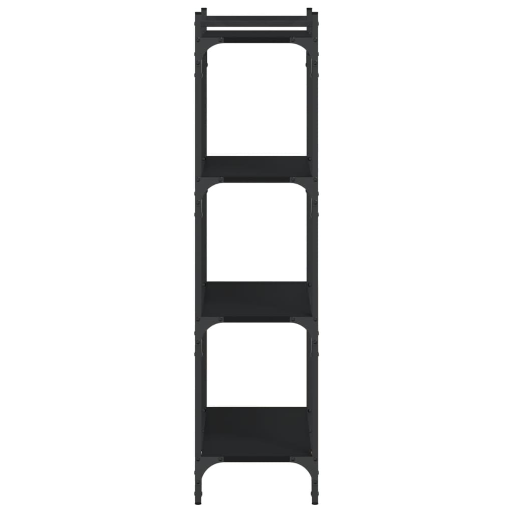 vidaXL Βιβλιοθήκη 4 Επιπέδων Μαύρη 60x30x120 εκ. Επεξεργασμένο Ξύλο