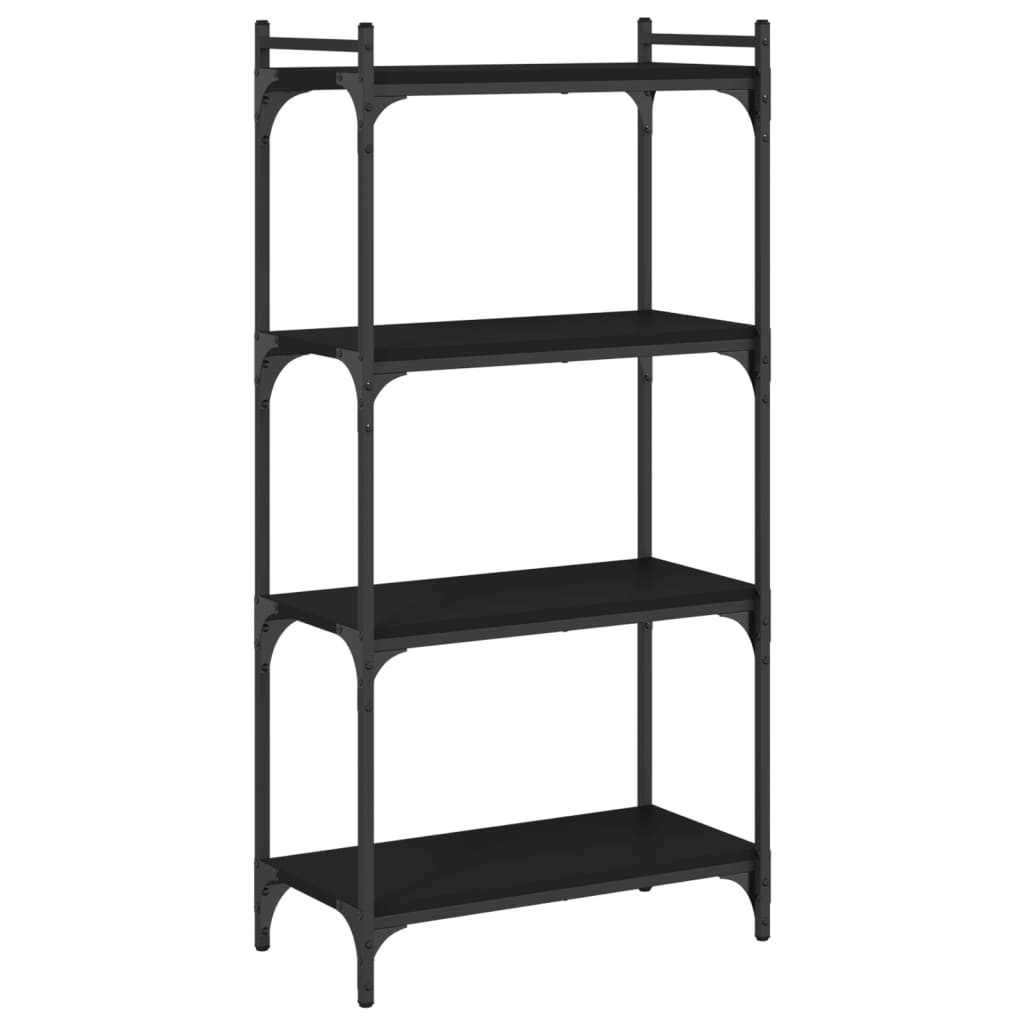 vidaXL Βιβλιοθήκη 4 Επιπέδων Μαύρη 60x30x120 εκ. Επεξεργασμένο Ξύλο