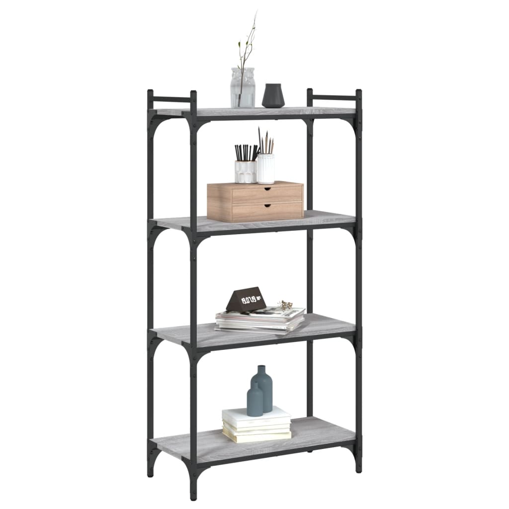 vidaXL Βιβλιοθήκη 4 Επιπέδων Γκρι Sonoma 60x30x120 εκ. Επεξεργ. Ξύλο