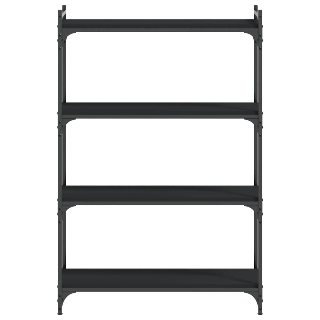 vidaXL Βιβλιοθήκη 4 Επιπέδων Μαύρη 80x30x120 εκ. Επεξεργασμένο Ξύλο