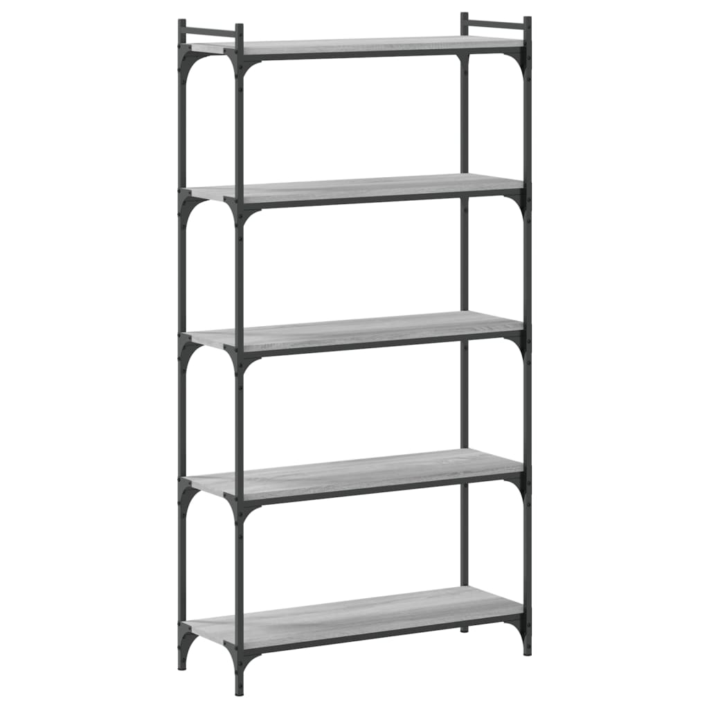 vidaXL Βιβλιοθήκη 5 Επιπέδων Γκρι Sonoma 80x30x154 εκ. Επεξεργ. Ξύλο