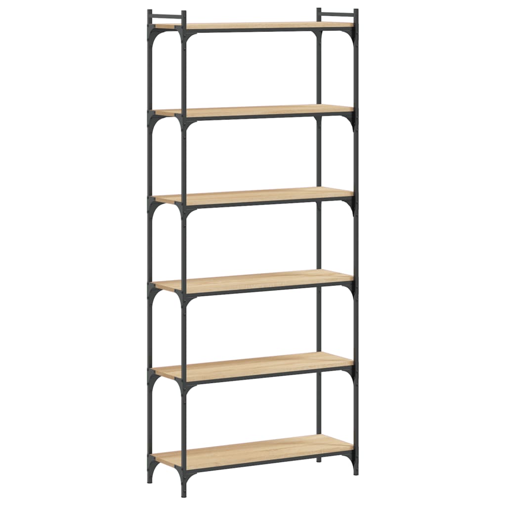 vidaXL Βιβλιοθήκη 6 Επιπέδων Sonoma Δρυς 80x30x188 εκ. Επεξεργ. Ξύλο