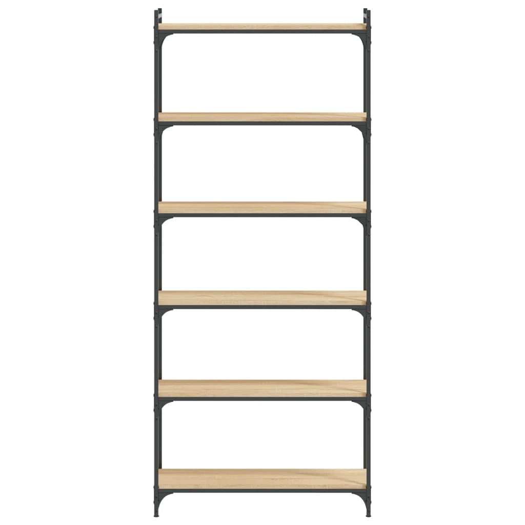 vidaXL Βιβλιοθήκη 6 Επιπέδων Sonoma Δρυς 80x30x188 εκ. Επεξεργ. Ξύλο