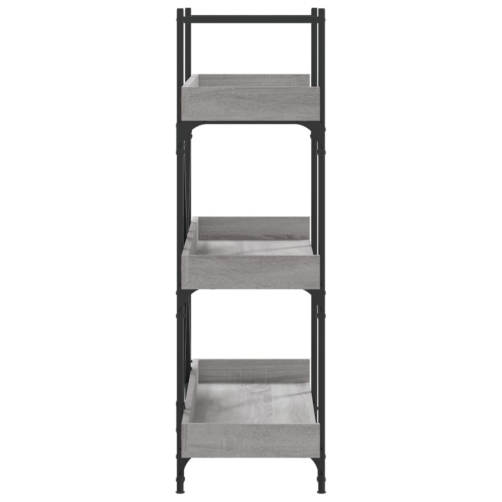 vidaXL Βιβλιοθήκη 3 Επιπέδων Γκρι Sonoma 100x33x108,5εκ. Επεξεργ. Ξύλο