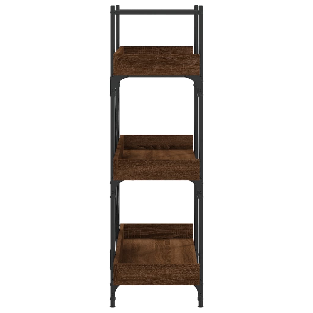 vidaXL Βιβλιοθήκη 3 Επιπέδων Καφέ Δρυς 100x33x108,5 εκ. Επεξεργ. Ξύλο