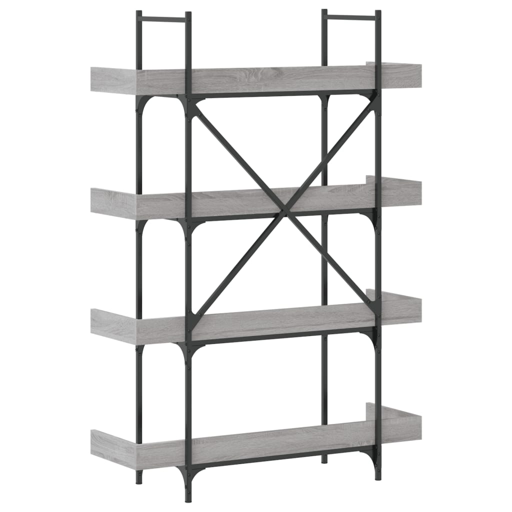 vidaXL Βιβλιοθήκη 4 Επιπέδων Γκρι Sonoma 100x33x145,5εκ. Επεξεργ. Ξύλο
