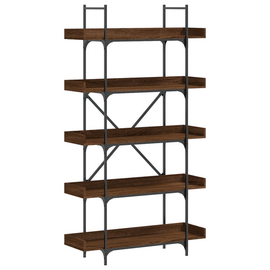 vidaXL Βιβλιοθήκη 5 Επιπέδων Καφέ Δρυς 100x33x180,5 εκ. Επεξεργ. Ξύλο