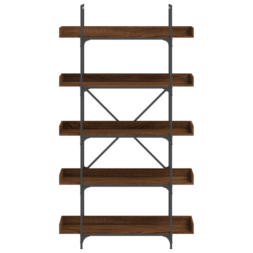 vidaXL Βιβλιοθήκη 5 Επιπέδων Καφέ Δρυς 100x33x180,5 εκ. Επεξεργ. Ξύλο