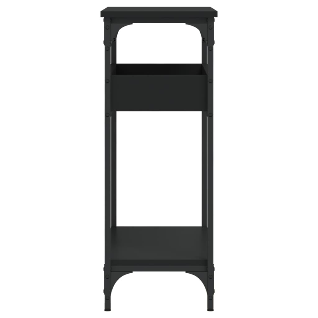vidaXL Τραπέζι Κονσόλα με Ράφι Μαύρο 75x29x75 εκ. Επεξεργασμένο Ξύλο