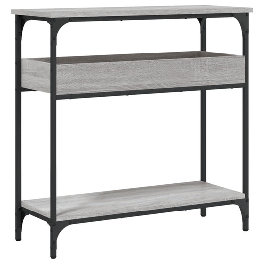 vidaXL Τραπέζι Κονσόλα με Ράφι Γκρι Sonoma 75x29x75 εκ. Επεξεργ. Ξύλο
