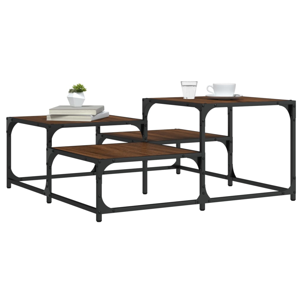 vidaXL Τραπεζάκι Σαλονιού Καφέ Δρυς 87,5 x 87,5 x 40 εκ. Επεξεργ. Ξύλο