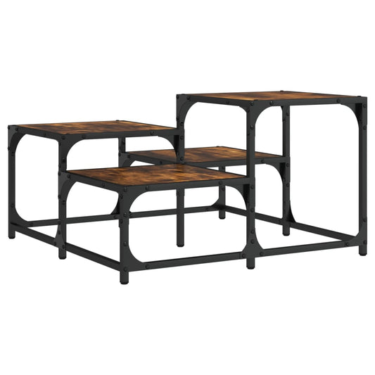 vidaXL Τραπεζάκι Σαλονιού Καπνιστή Δρυς 68 x 68 x 40 εκ. Επεξεργ. Ξύλο