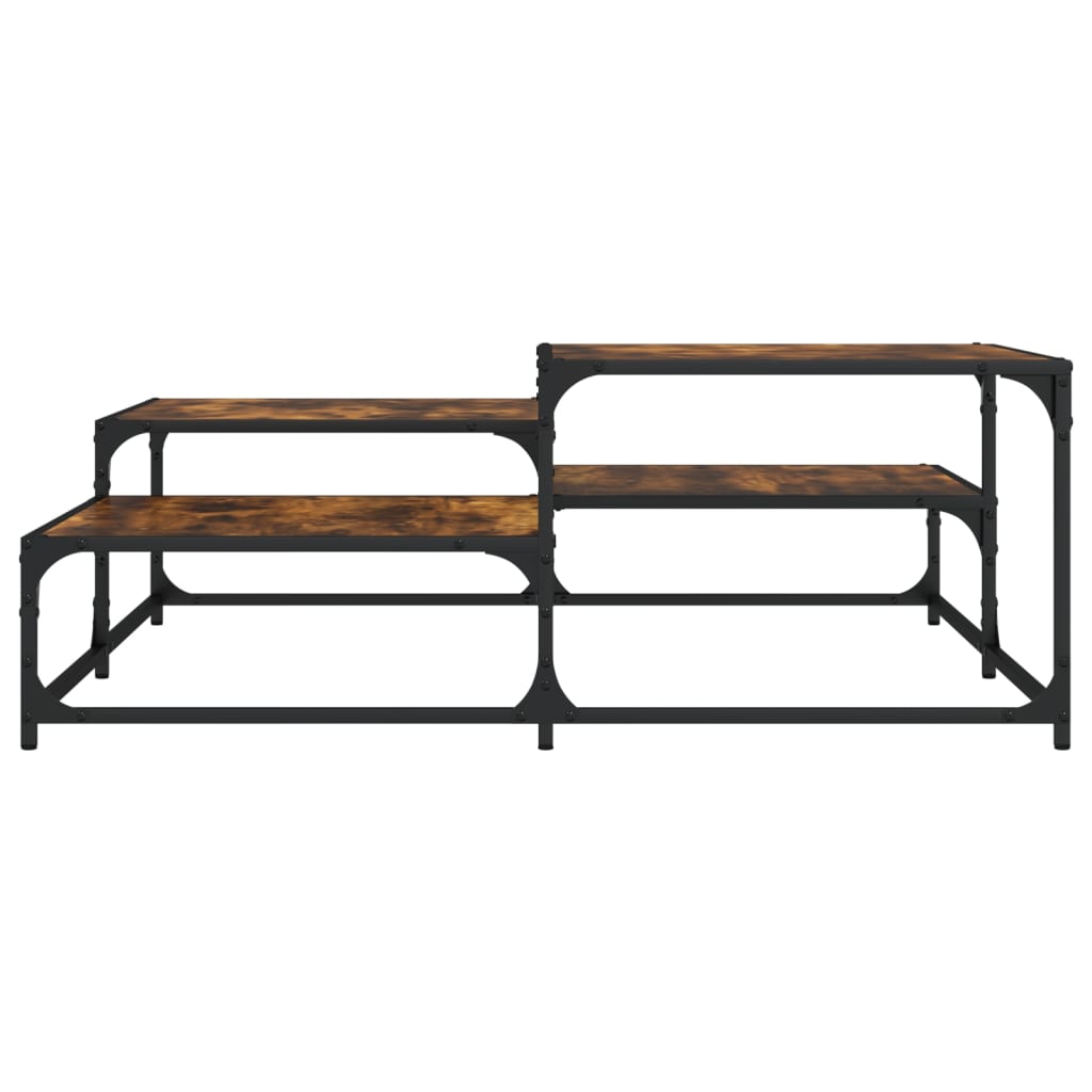 vidaXL Τραπεζάκι Σαλονιού Καπνιστή Δρυς 107x107x40 εκ. Επεξεργ. Ξύλο